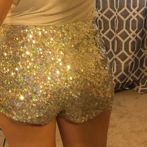 New! French connection sparkle hot pants